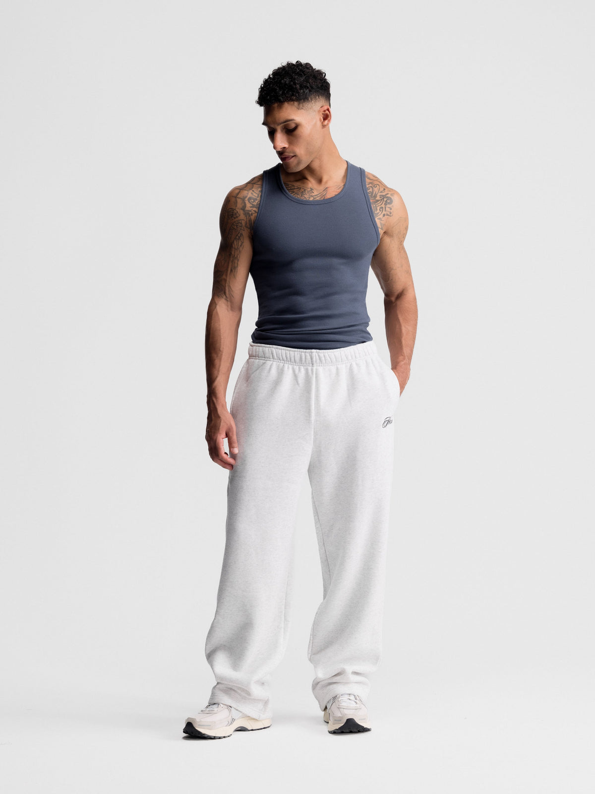 Fitted Tank 3 Pack worn — Steel Blue