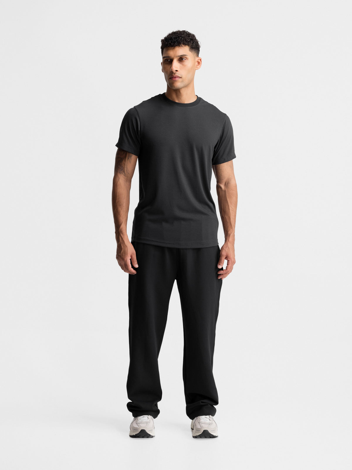 Core Ultra-Soft Everyday Athletic Tee in black, worn