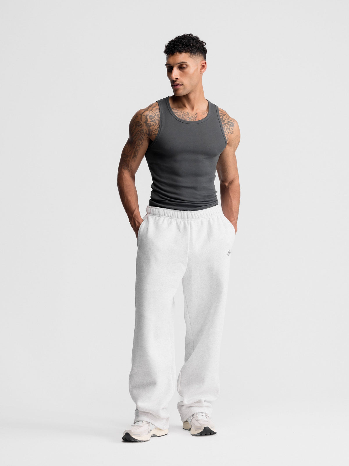Fitted Tank 3 Pack worn — Grey